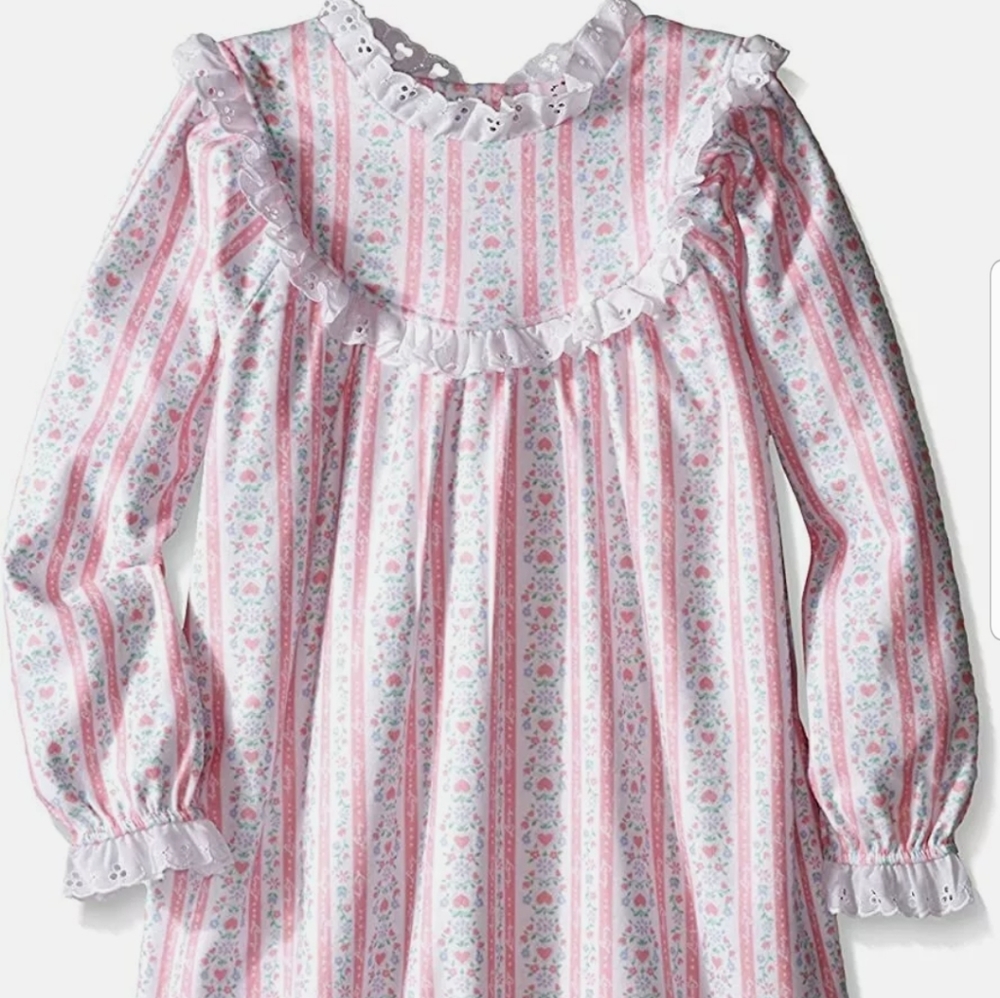 Lanz of Salzburg Tyrolean Flannel Nightgown Pink